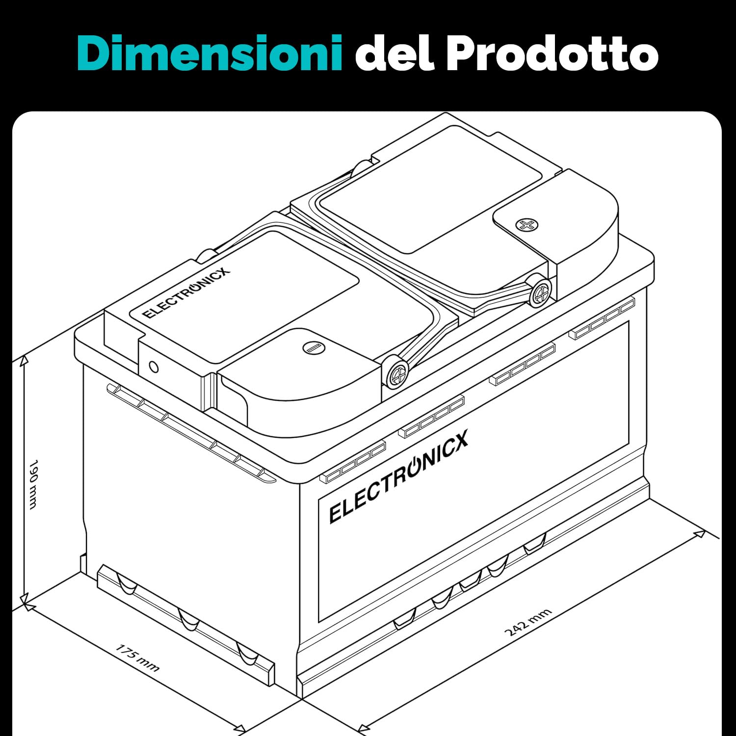 Batteria AGM 80Ah 12V Deep Cycle – Accumulatore a Scarica Profonda per Barca, Camper, Auto, Impianti Solari – Non richiede manutenzione, Uso Nautico e Off Grid