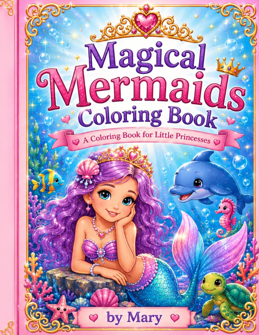 Magical Mermaids Coloring Book: Fun and Easy Ocean Coloring Pages for Kids