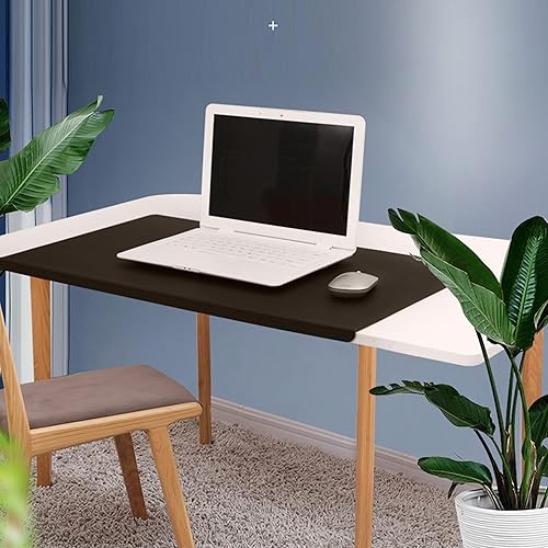 Miniatura 8 de Alfombrilla de escritorio grande de piel sintética extendida con protector de bordes, antideslizante, alfombrilla de escritorio para oficina,