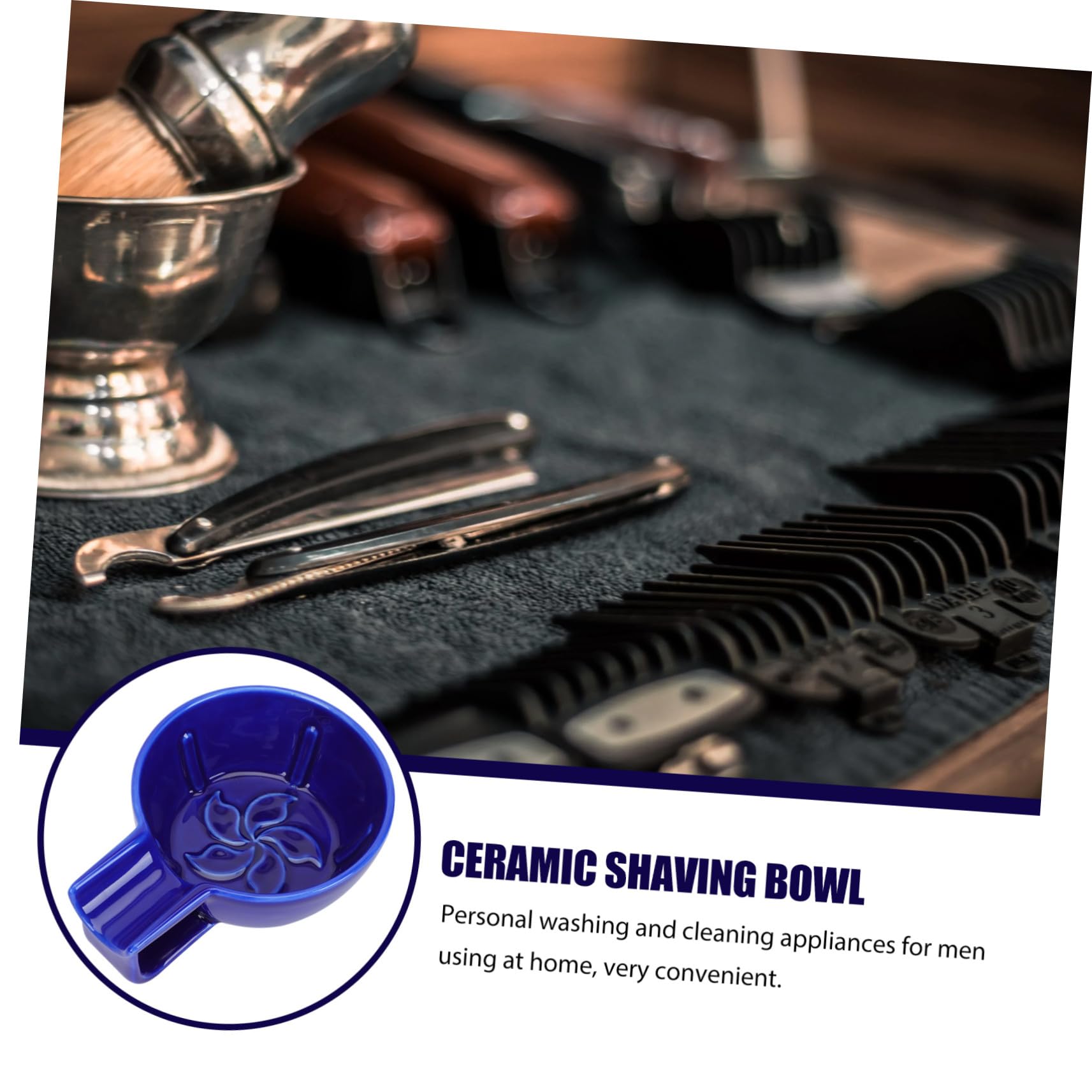 CALLARON Ciotola da Barba Design a Grande Capacità per Uomo in Ceramica e Facile Pulizia Accessorio Pratico la Rasatura a Casa