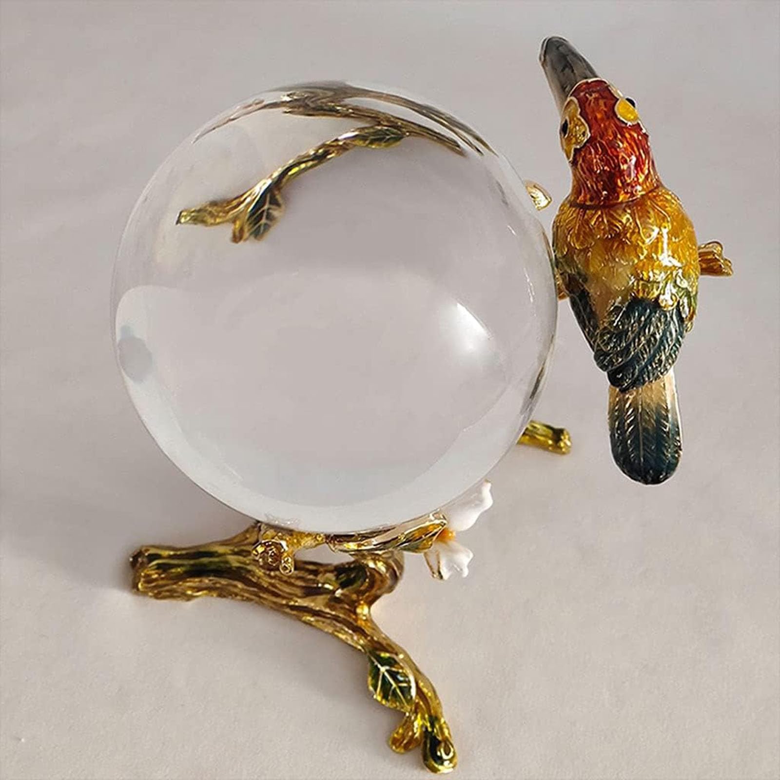 Transparente Glaskugel Ornamente – dekorative K9-Glaskugeln mit Metallständer für Zuhause, Fengshui, ideal für Wohnzimmer, Schlafzimmer, Büro, Eingang