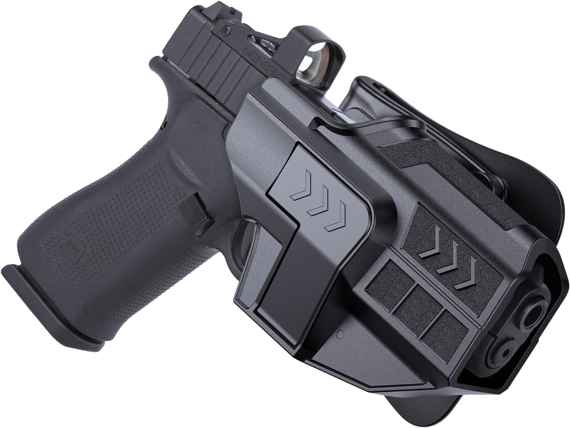 OWB Holster for Glock 43X MOS/48 MOS, Gun Holsters for Glock 43/43 x / 48, Adjustable Retention Level Ⅱ Pistol Holster with Release Button, 60° Adjustable Paddle Holster, Right-Handed Open Carry