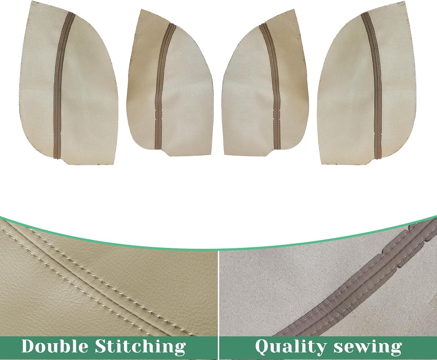 4PCS Door Panel Armrest Cover Replacement Compatible with Honda Accord 2003-2007 Front and Back Leather Arm Rest Replaced Skin Upholstery Beige (Only Leather Part)