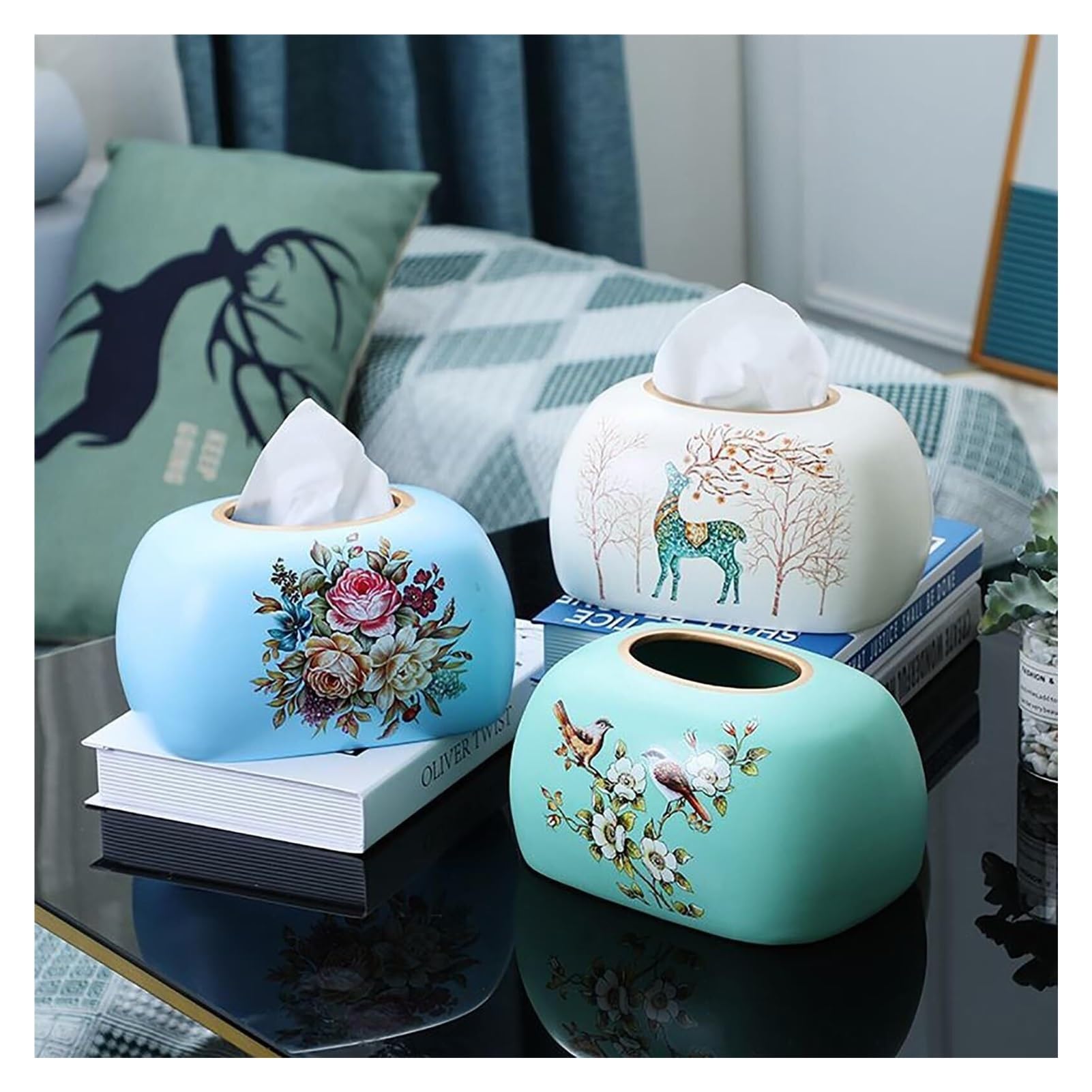 Kosmetiktuch-Spenderbox Tissue Box Cover Holder Rectangular Dispenser Paper Case Home Decor Must-Haves für die Wohnung(G)