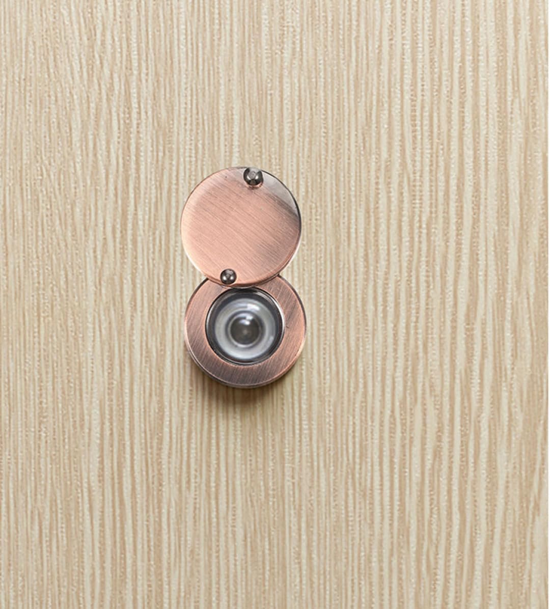 Generic Peephole Cover Plate Privacy Security Round Door Viewer Copper 2pcs Door Peep Hole Back Cover with Comprehensive Protection, Versatile Use for Home and Office