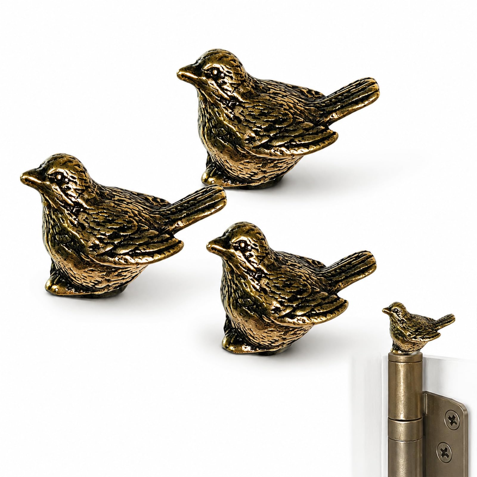 3Pcs Mini Brass Sparrow Hinge Heads Magnetic Vintage for Home Cabinet Doors