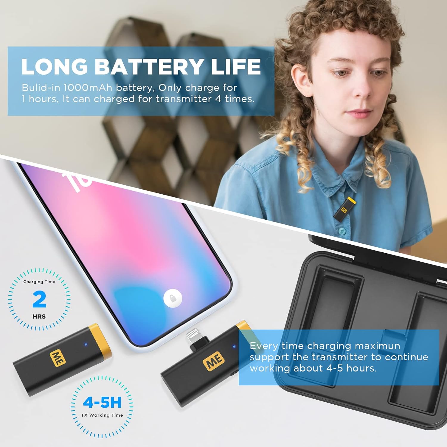 BOYA Wireless Lavalier Microphone for iPhone iPad Phone, MFi Certified, Noise Cancellation, Gain Control, 164ft Transmission, Wireless Lapel Podcast Microphone Mic for Video Recording, Vlogging