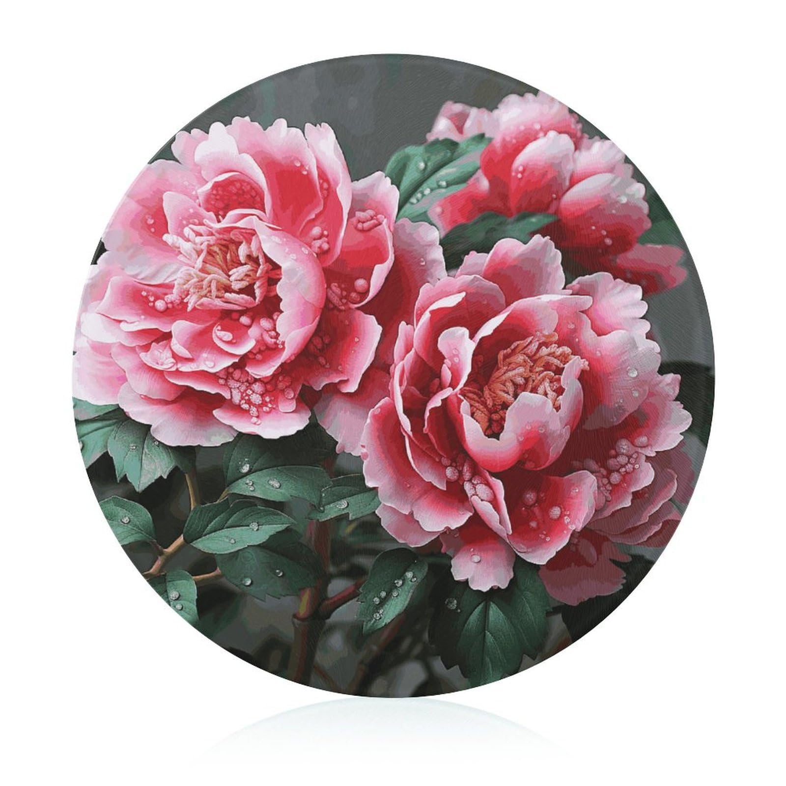 Planche à découper en verre durable pivoine résistante aux rayures