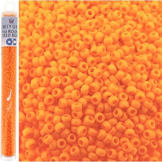 Light Orange Opaque Miyuki 11/0 rocailles Glass Seed Beads 24 Grams