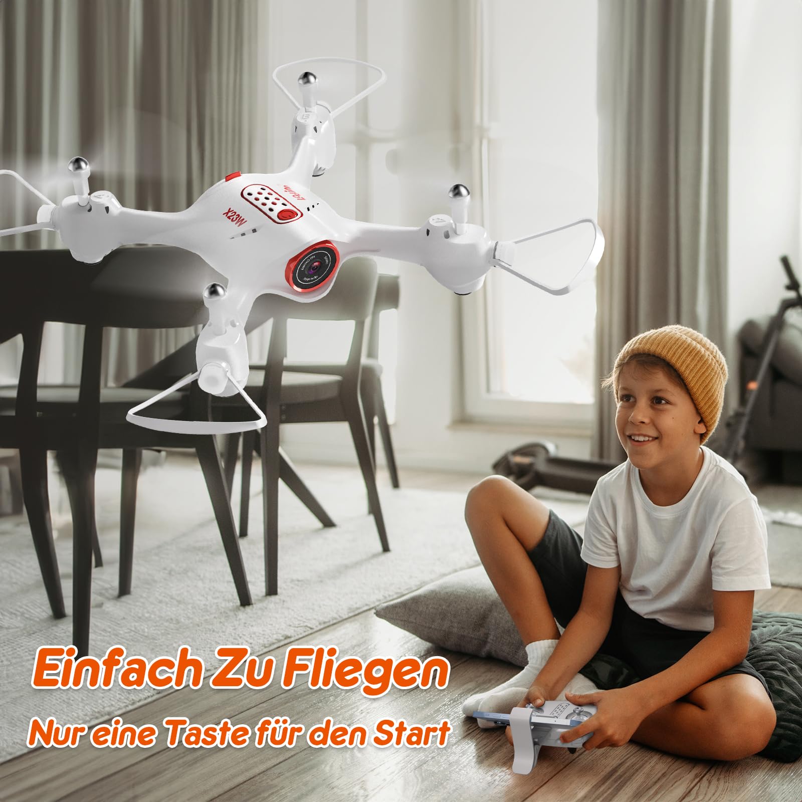 Loolinn | Drohne mit Kamera als Geschenk für Kinder ab 8 Jahren - Sehr Einfach zu Fliegen, Echtzeit-Videoübertragung - Drohne für Kinder, Geprüftes C0-Zertifikat (Geschenk für Jungen und Mädchen)