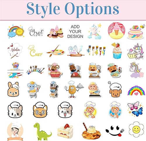 Miniatura 3 de Delantal personalizado para niños con nombre, delantales personalizados y sombrero de chef, diseño de foto para cocinar, hornear, pintar