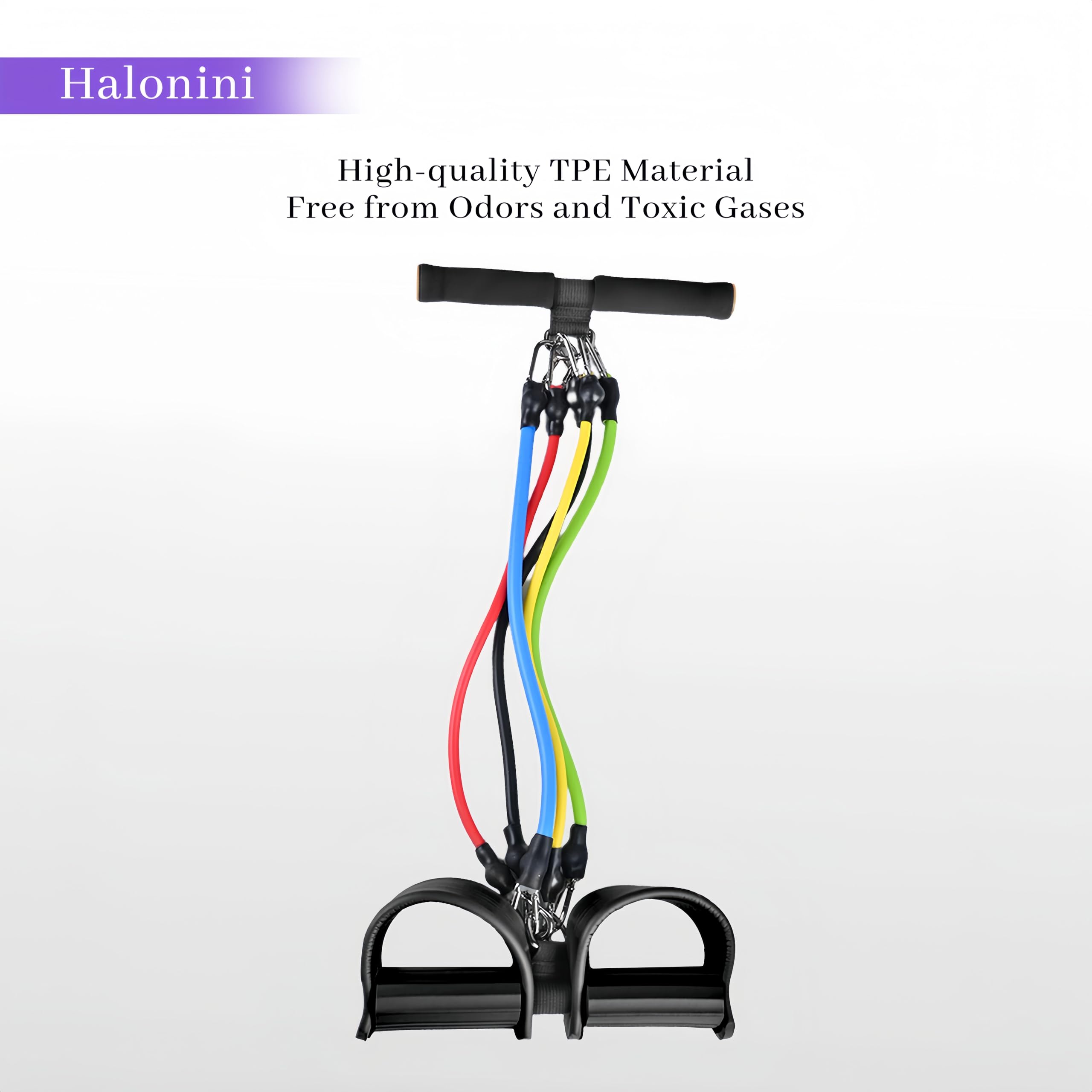 Banda de resistencia ajustable para pedal de pie, entrenador de resistencia duradero con bolsa. Cuerda de resistencia multifuncional con asas. Equipo de fitness para mujeres y hombres.