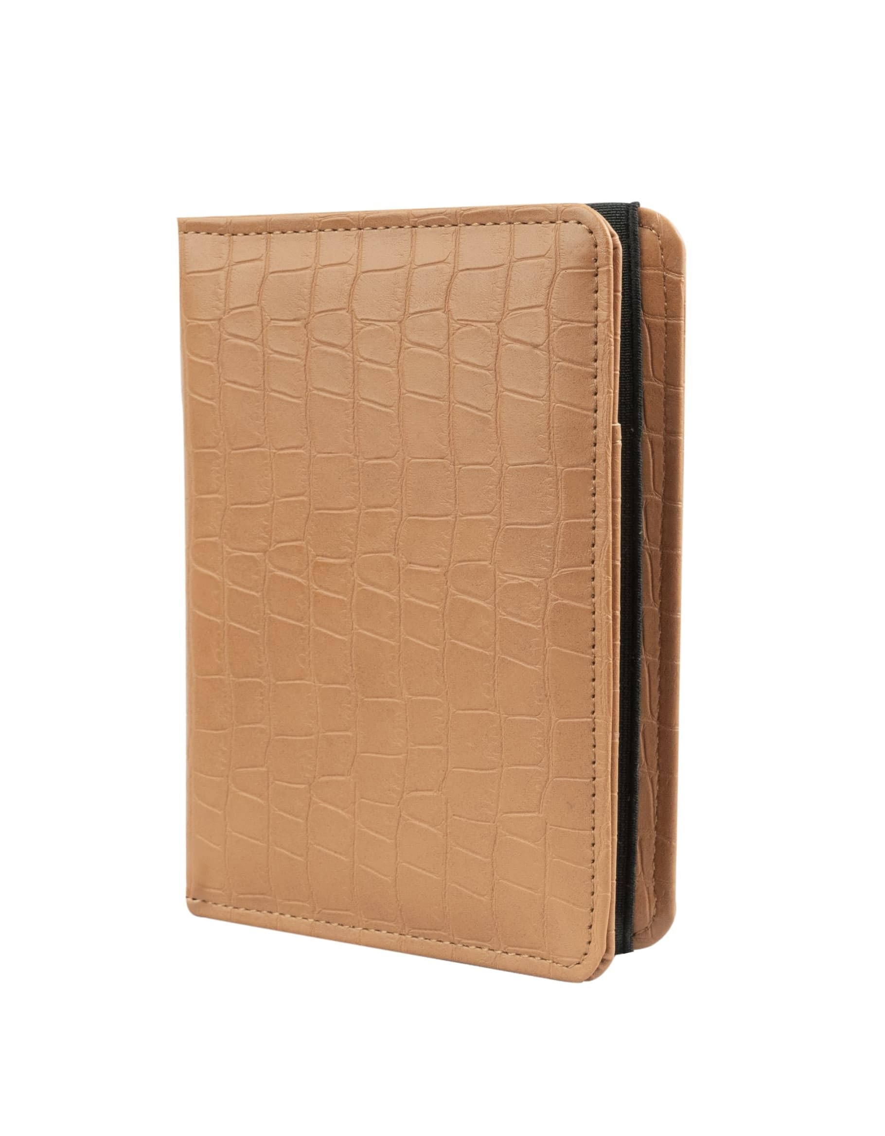 Luxury RFID Blocking Travel Wallet – Fits 2 Passports, 1 Ticket, 4 Card Slots – Secure Elastic Closure – Tan Color Compact & Stylish Passport Holder for International Trips-image-19