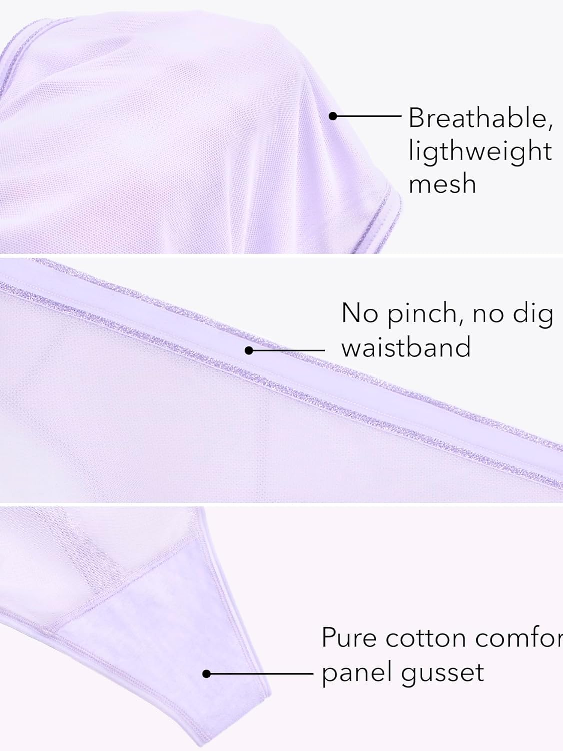 Curvy Couture womens Plus Size Thong Panties Available in Smooth, Mesh and Lace - Image 4