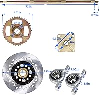 Vista 5 de WFLNHB Kit de eje trasero en vivo 32 Buje de rueda de disco 428 Reemplazo de piñón para Go Kart ATV Quad Drift Trikes