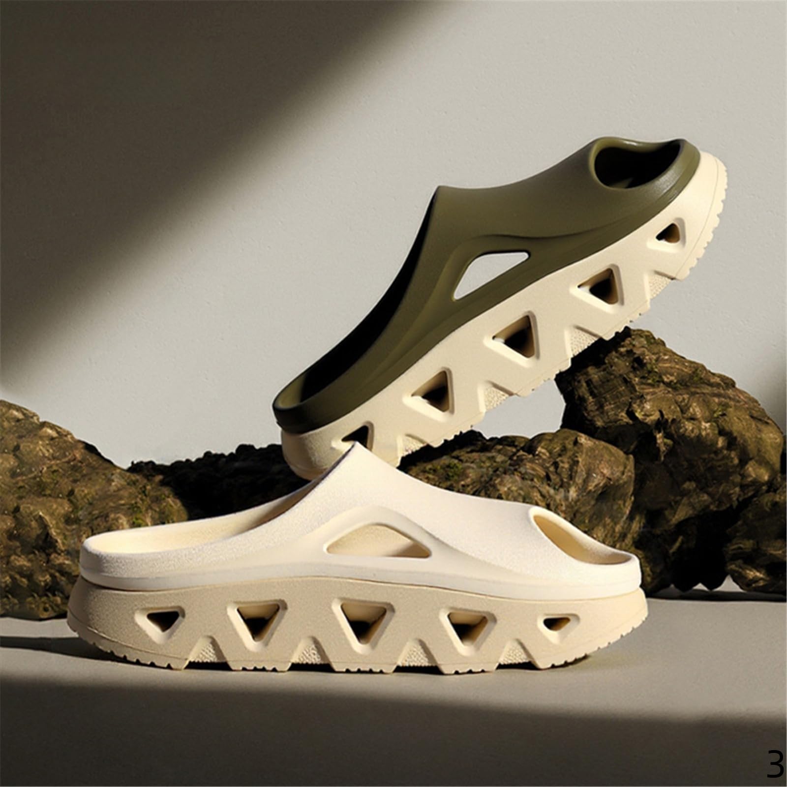 Claquette Hommes Men's Eva Épaisse Pantoufles Résistantes À l'usure Extérieur Sandales Antidérapantes Été Semelle-noir-42 43 (adapté La Taille 41 42)
