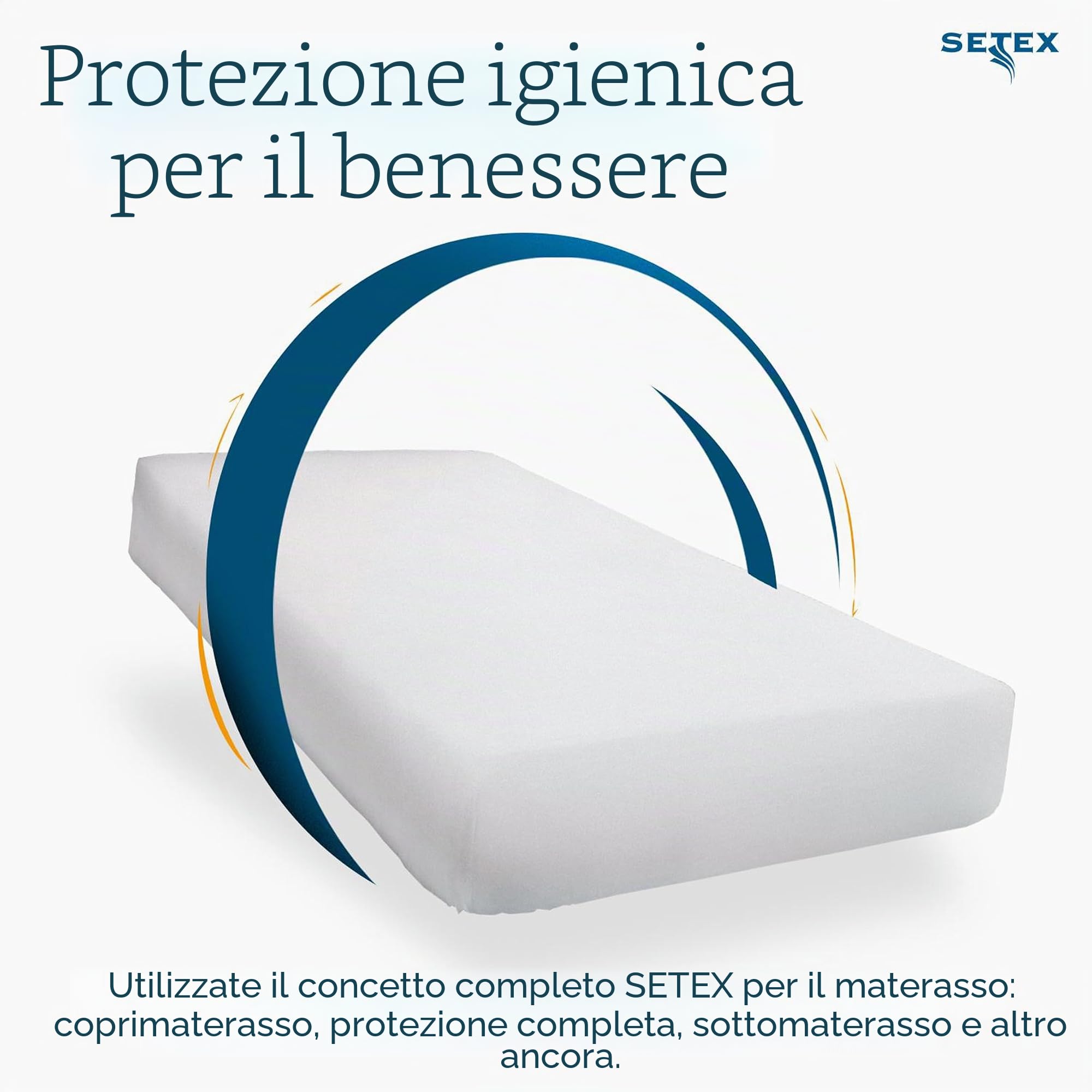 SETEX, Molton, coprimaterasso, con Elastico agli Angoli, di Colore Bianco, 1308, Cotone, Bianco, 160 x 200 cm
