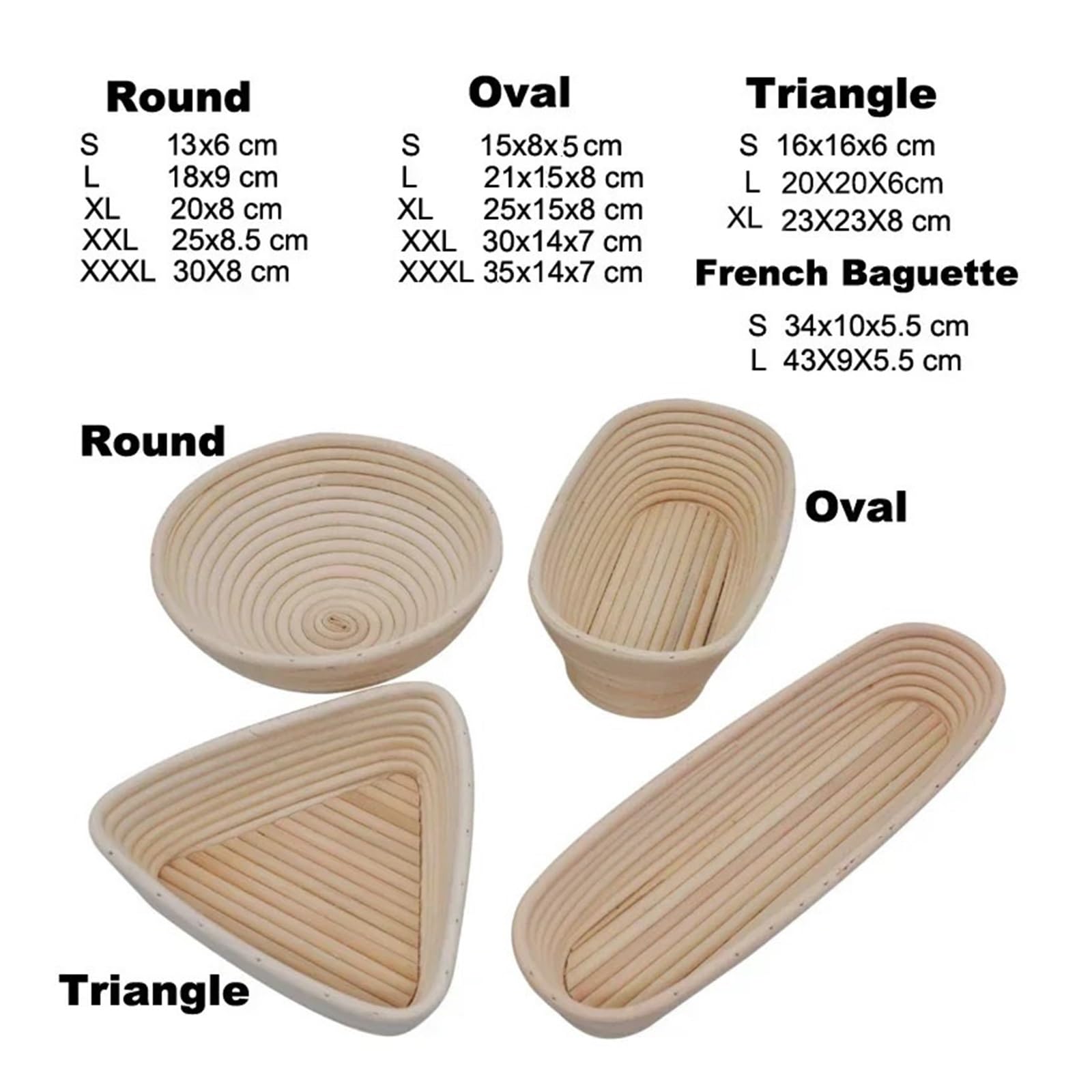 Sauerteig, 5/8 stücke Rattan Wicker Oval Runde Teig Sauerteig Körbe Backen Gärung for Brot(30x8 8pcs)