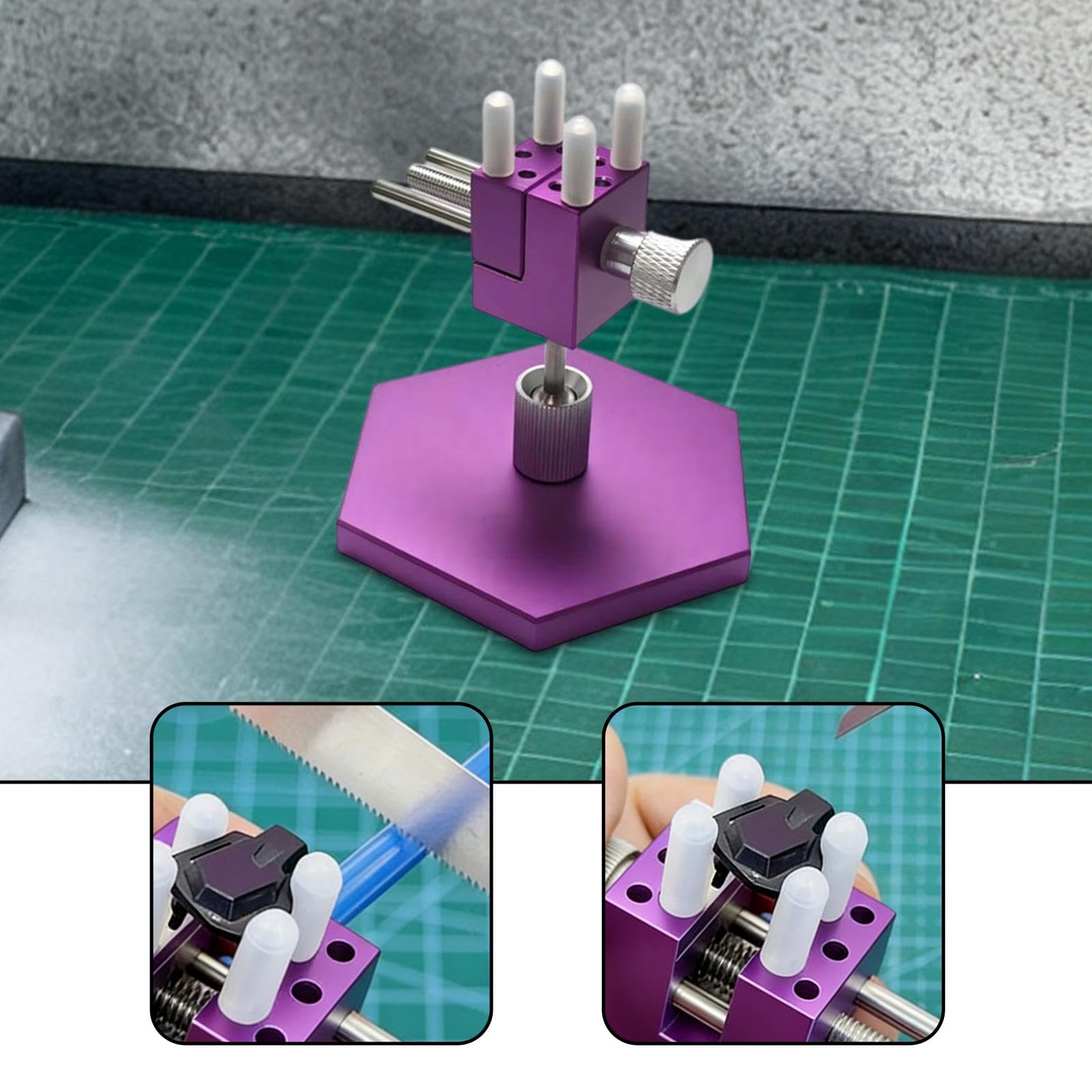Morsa da Banco Rotante 20mm, Morsetto da Tavolo per Falegnameria, Intaglio, Gioiellieri, Saldatura, Levigatura- Base Esagonale