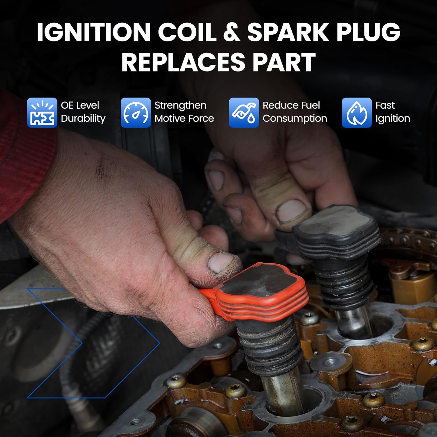 Set of 8 Ignition Coil Pack UF504 and Iridium Spark Plugs LZFR5CI-11 16 Pack Compatible with Dodge Challenger Charger Durango Grand Cherokee Ram 1500 2500 3500 Aspen 300 5.7L V8