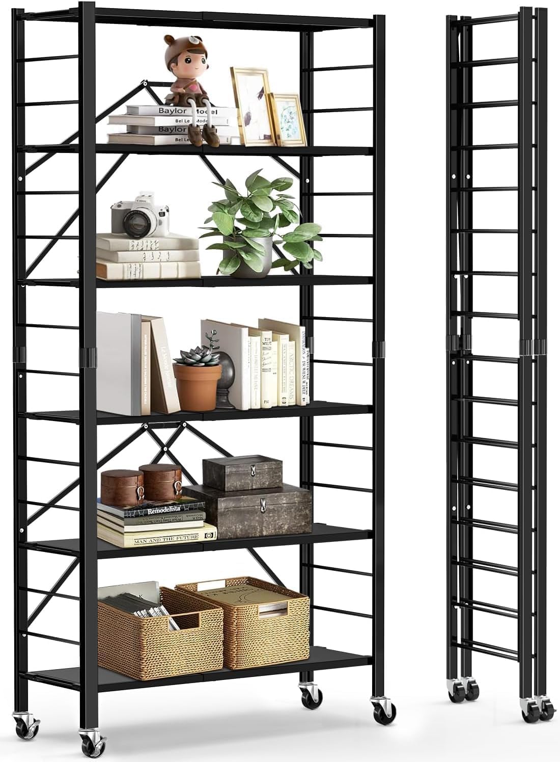 Amazon.com: Himix 3-Tier Expandable Narrow Shelf + 6 Tier Expandable ...