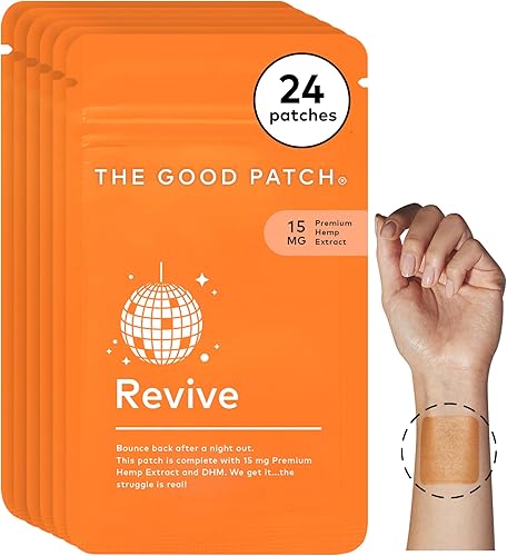 Miniatura 8 de The Good Patch Revive Patch - Rebota después de una noche de salida - Parche de bienestar alimentado por plantas - 15 mg de extracto de cáñamo y DHM