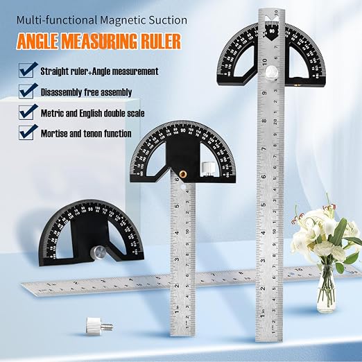 Regla transportadora medidor de ángulos 12 pulgadas aluminio miniatura 5