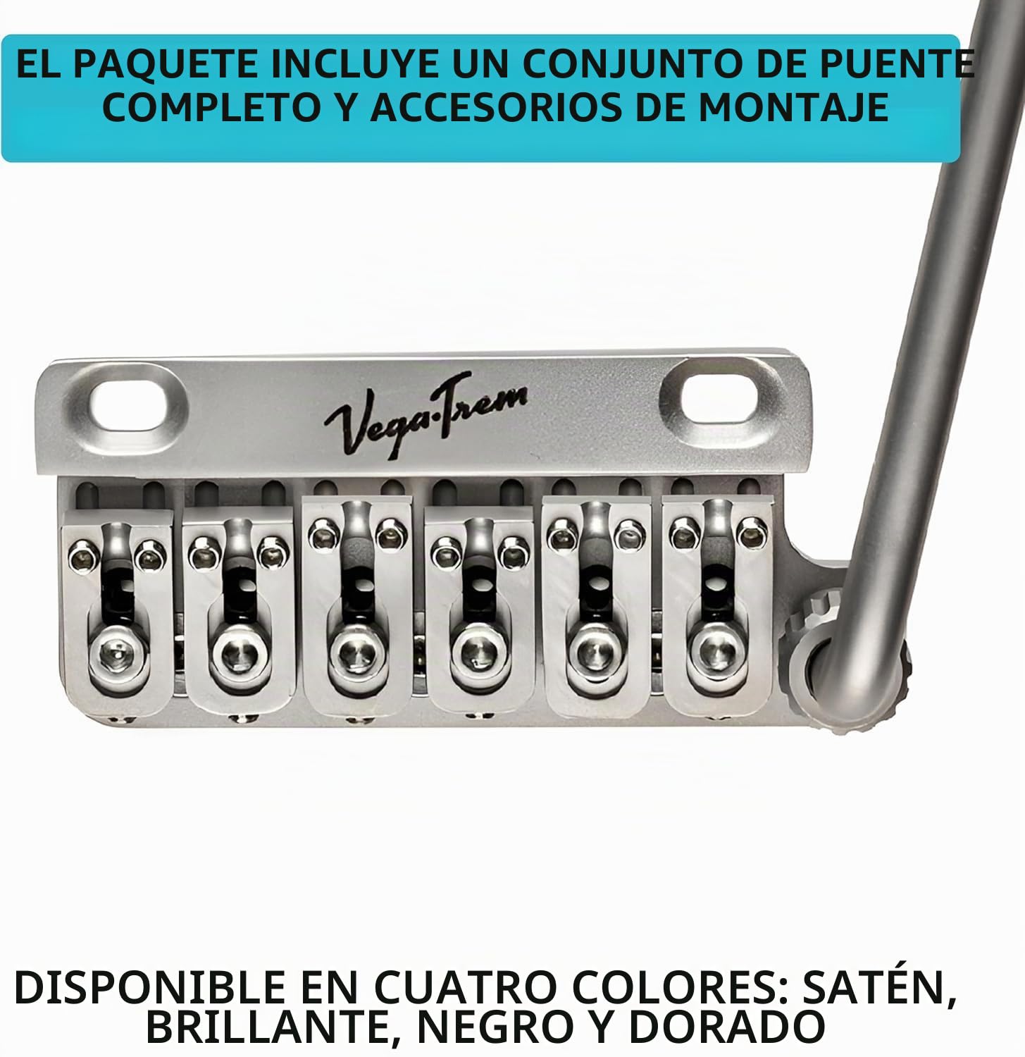 Vega-Trem VT1 Special - Guitarra Strat de 2 puntos, puente de trémolo para Strat, sin modificaciones, fácil instalación (satén, derecha)