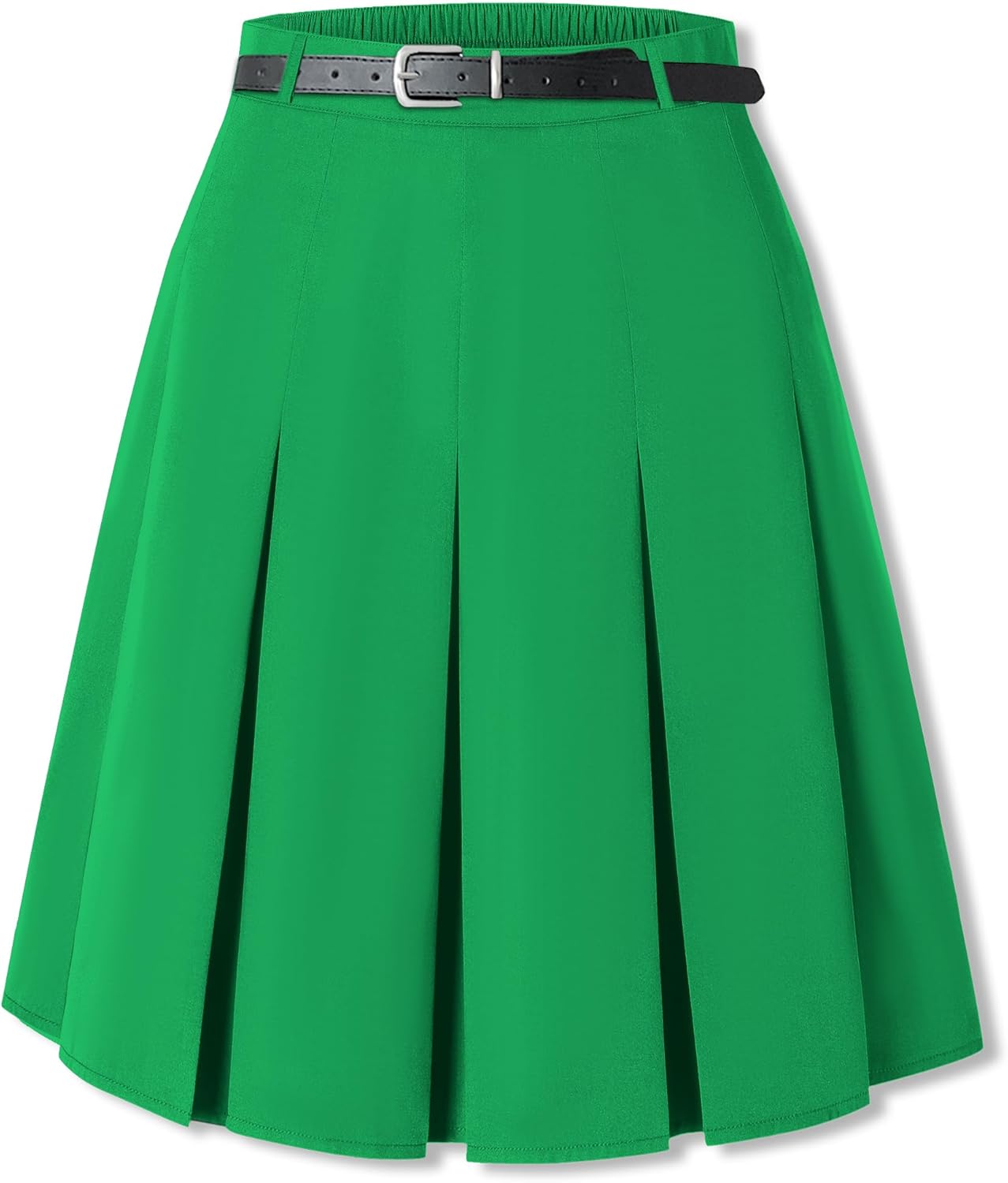 SANGTREE Women Knee Length Pleated Skirts, Girl Midi Long High Waisted Skirt, 6 Years - US 4XL