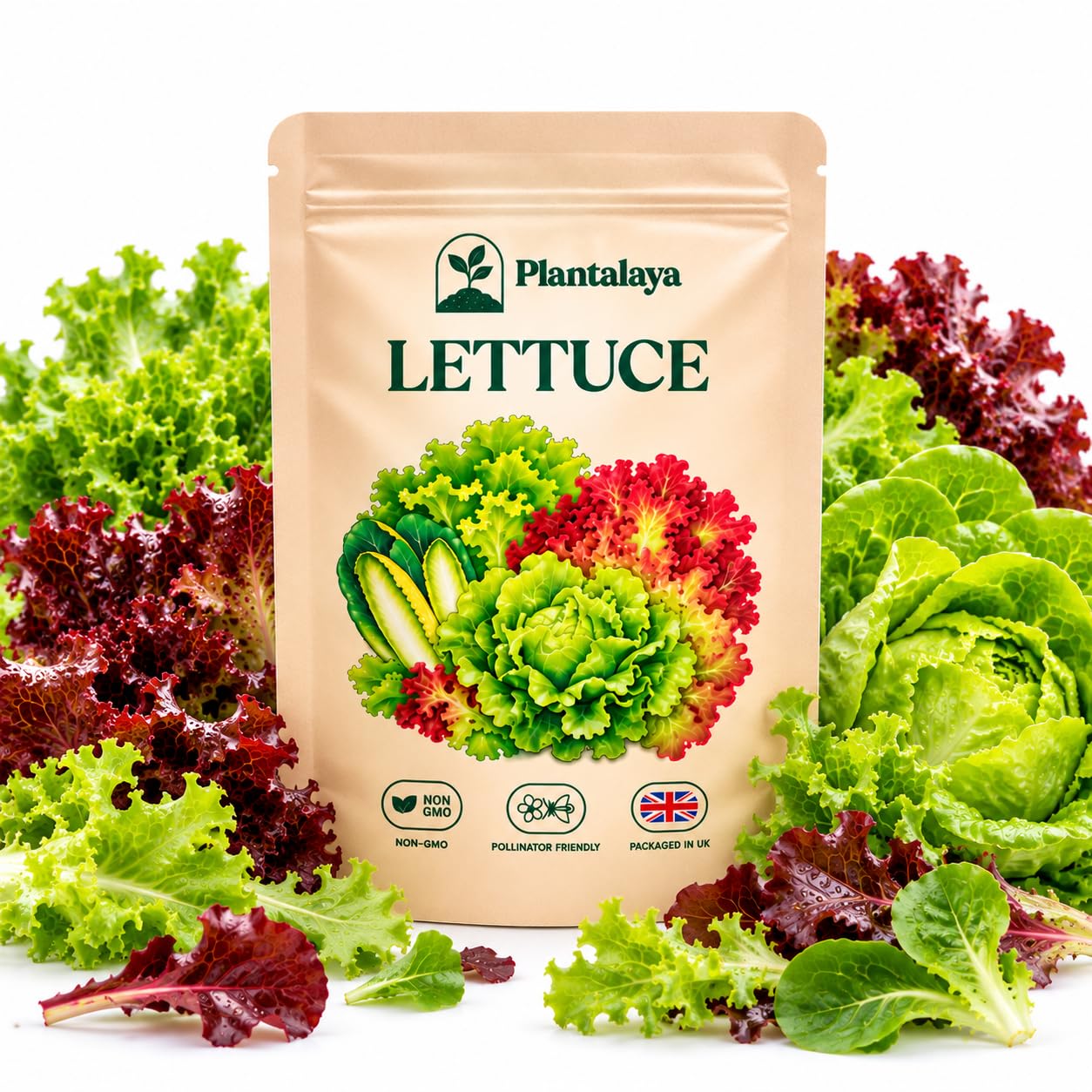Lettuce Salad Mix Seeds – Mixed Leaf Lettuce Vegetable Seeds – Colourful Fresh Salad Leaves – Easy to Grow in Gardens, Raised Beds, Pots & Containers