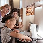 SYLVOX 15.6 inch Smart TV for Kitchen, 1080P Under Cabinet TV, 12V Smart Android Rotated & Folded, Support Google Assistant WiFi Bluetooth, Small Television for Kitchen, Bedroom, RV Camper, Mahogany