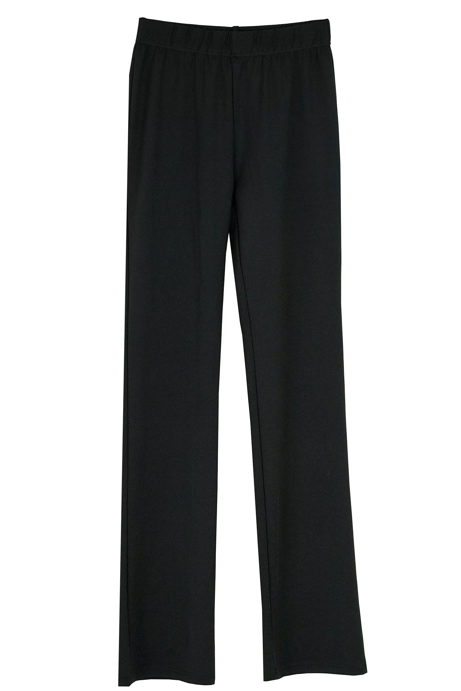 Pantaloni da Donna a Gamba Dritta Elasticizzati per Danza Classica per Adulti Pantaloni Jazz Pantaloni da Yoga Nero