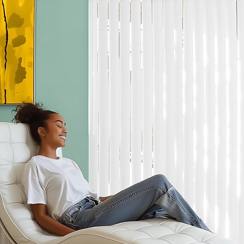 Miniatura 4 de DALIX Láminas de repuesto para persianas verticales de PVC, curvadas, color blanco liso 82.5 x 3.5 (paquete de 2)