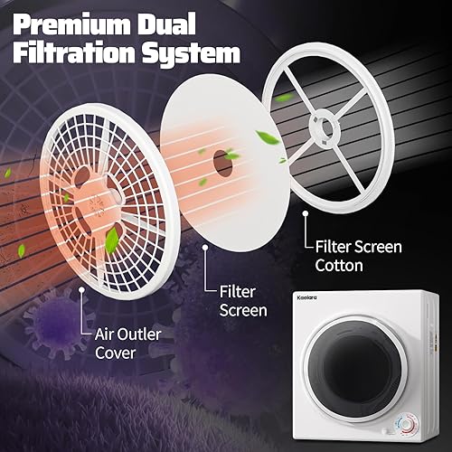 Miniatura 5 de Secadora portátil, 3.5 pies cúbicos para lavandería con bañera de acero Stianless, secadora de ropa de 15000 W para el hogar, apartamento, 4 modos