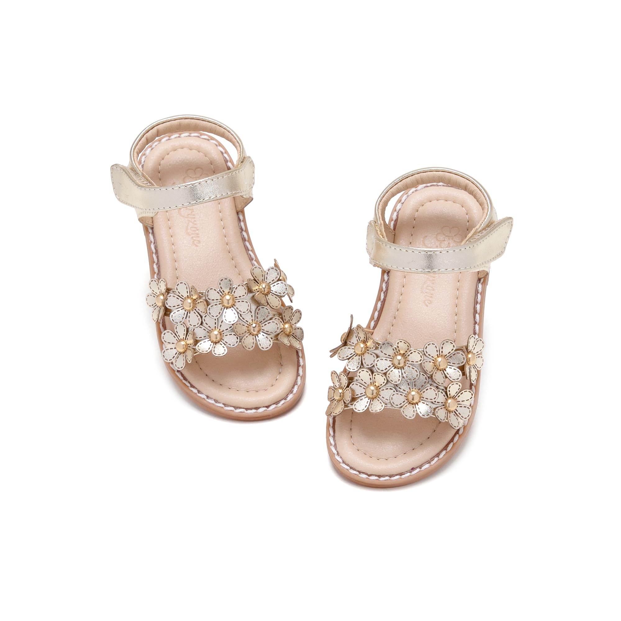 Flaryzone Toddler Girls Sandals Open Toe Flats Flower Girl Dress Shoes