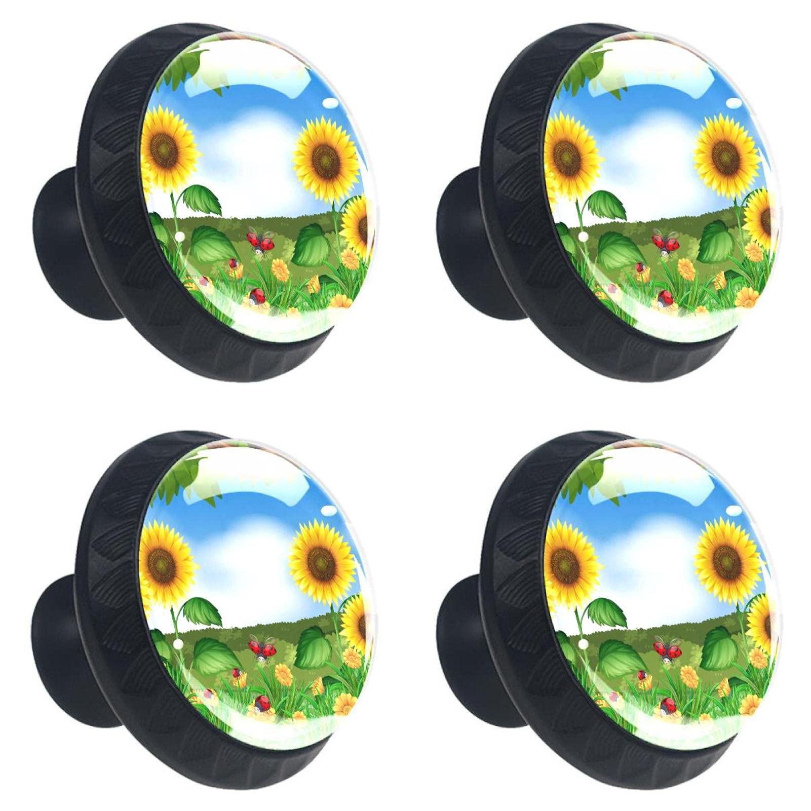 Boutons de meuble en verre tournesols pour personnaliser vos meubles de jardin