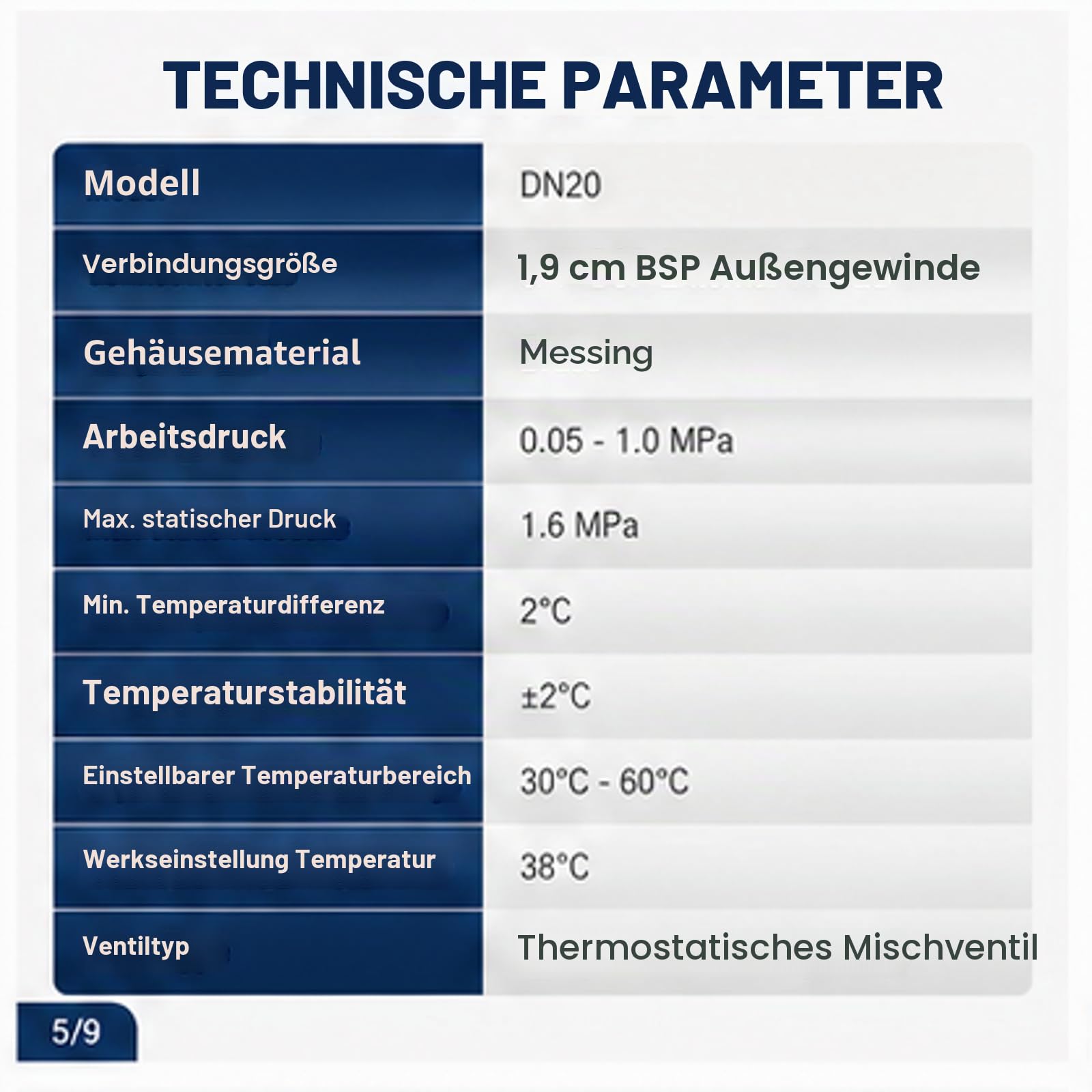 Thermostat Wassermischventil, 3-Wege Außengewinde DN20 Messing Wassermischventil für Solarwarmwasserbereiter Ventile oder passend zu Fußbodenheizung
