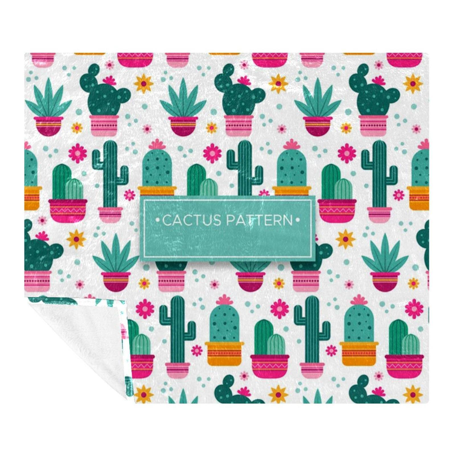 Couverture douce cactus pour des soirées cocooning et voyages en famille