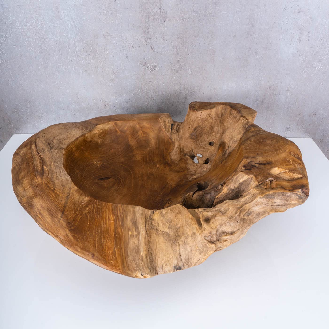 levandeo Cuenco de madera de teca maciza, 50 cm, decoración de mesa