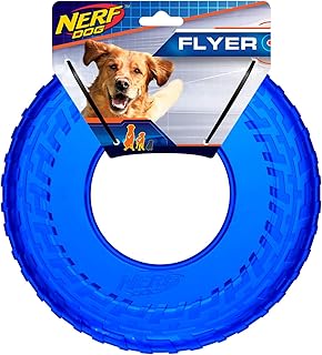Nerf Dog 10in Translucent TPR Tire Flyer - Blue