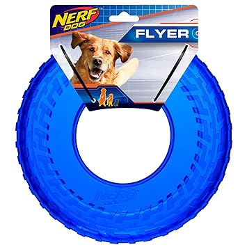 Nerf Dog 10in Translucent TPR Tire Flyer - Blue