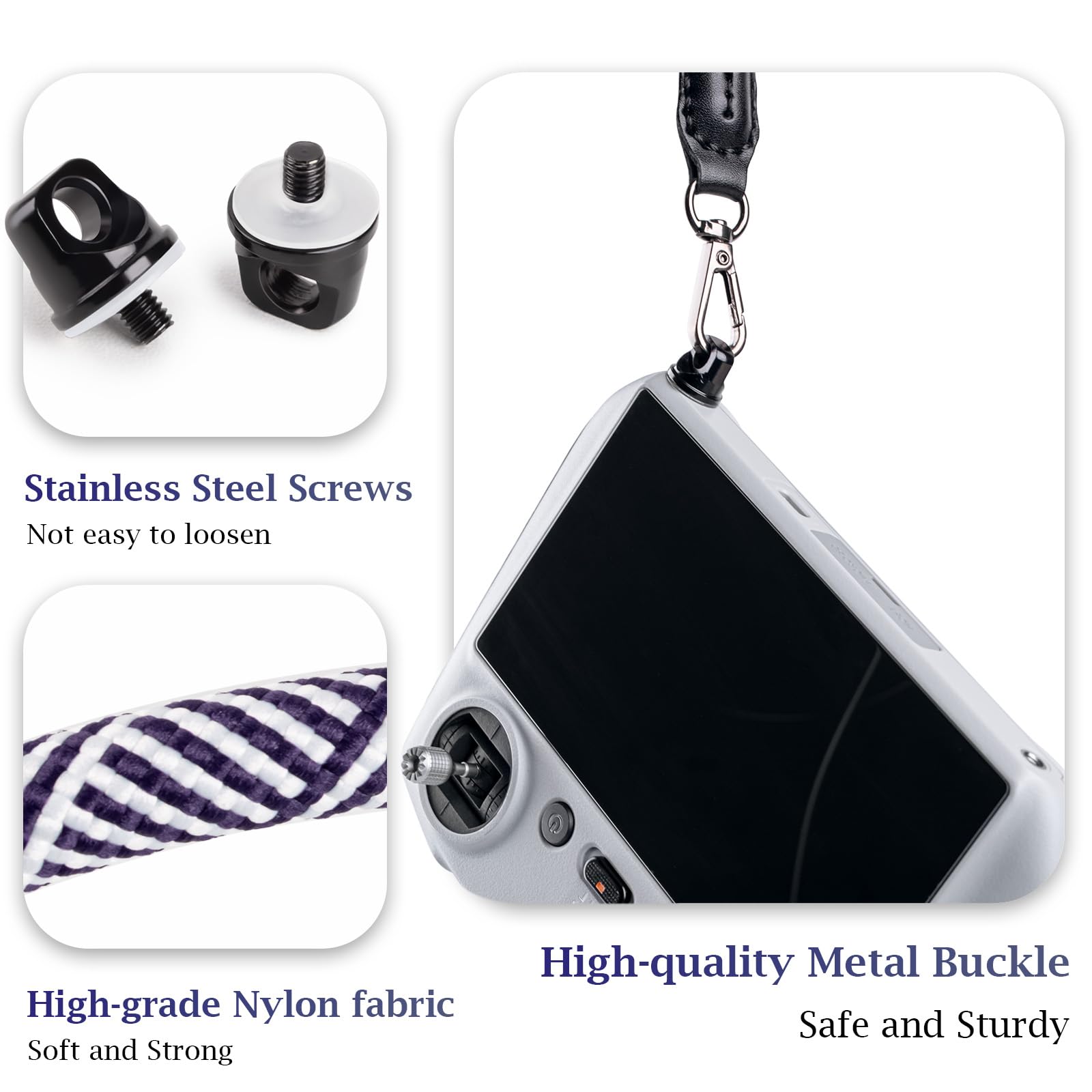 Sangle Réglable En Cuir PU Pour Télécommande DJI – Compatible RC, RC 2, RC Pro, Smart Controller – Libère Tes Mains Pour Filmer En Toute Sécurité