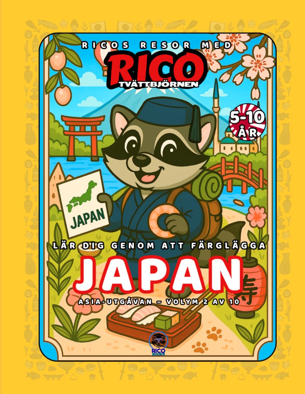 Japan – Målarbok för barn (5–10 år) | Ricos Resor – Asien Vol. 2