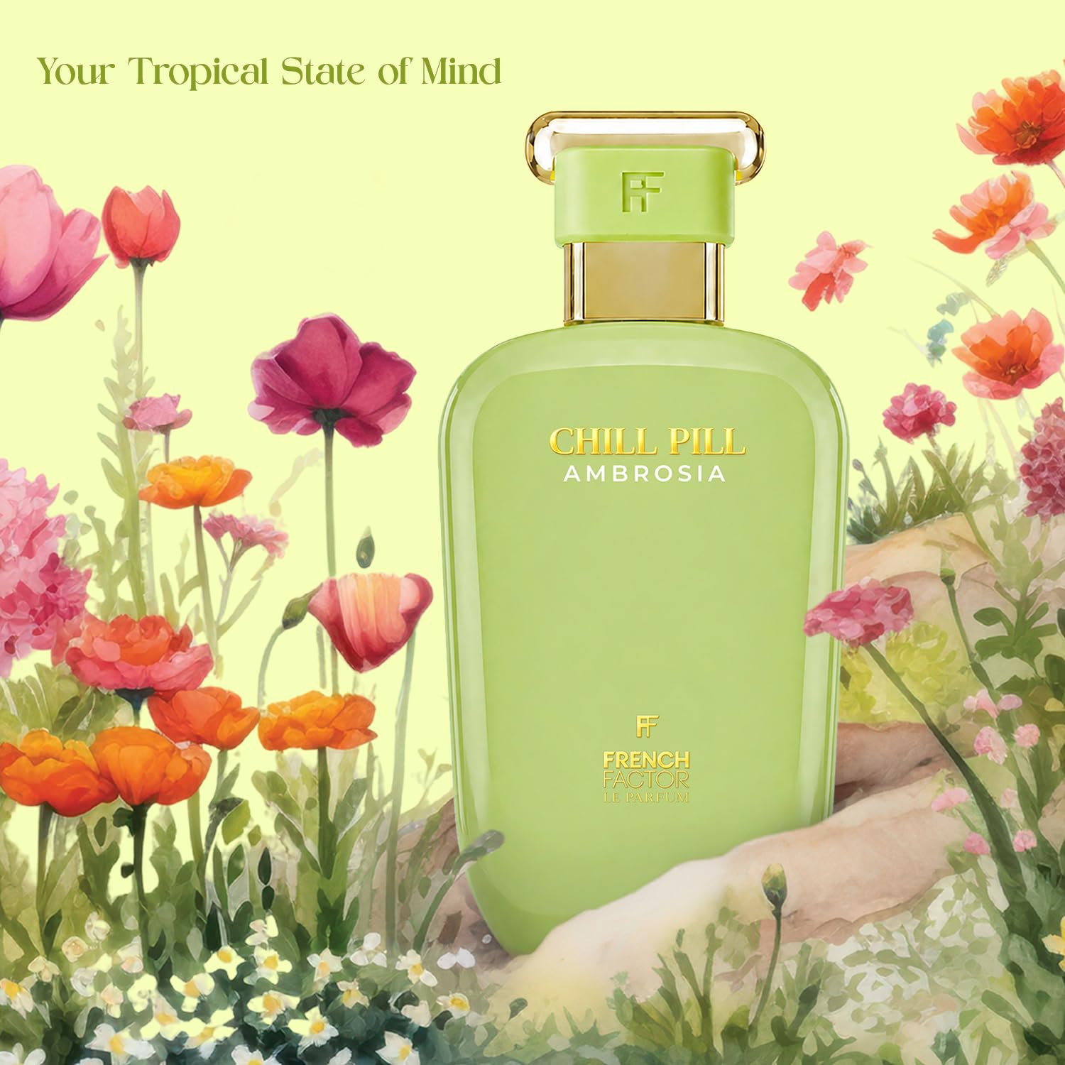 French Factor Chill pill Ambrosia Eau De Parfum for Women | 100ml Long-Lasting Floral & Fruity Fragrance with Mango, Bergamot, Jasmine, Vanilla & Sandalwood image 5