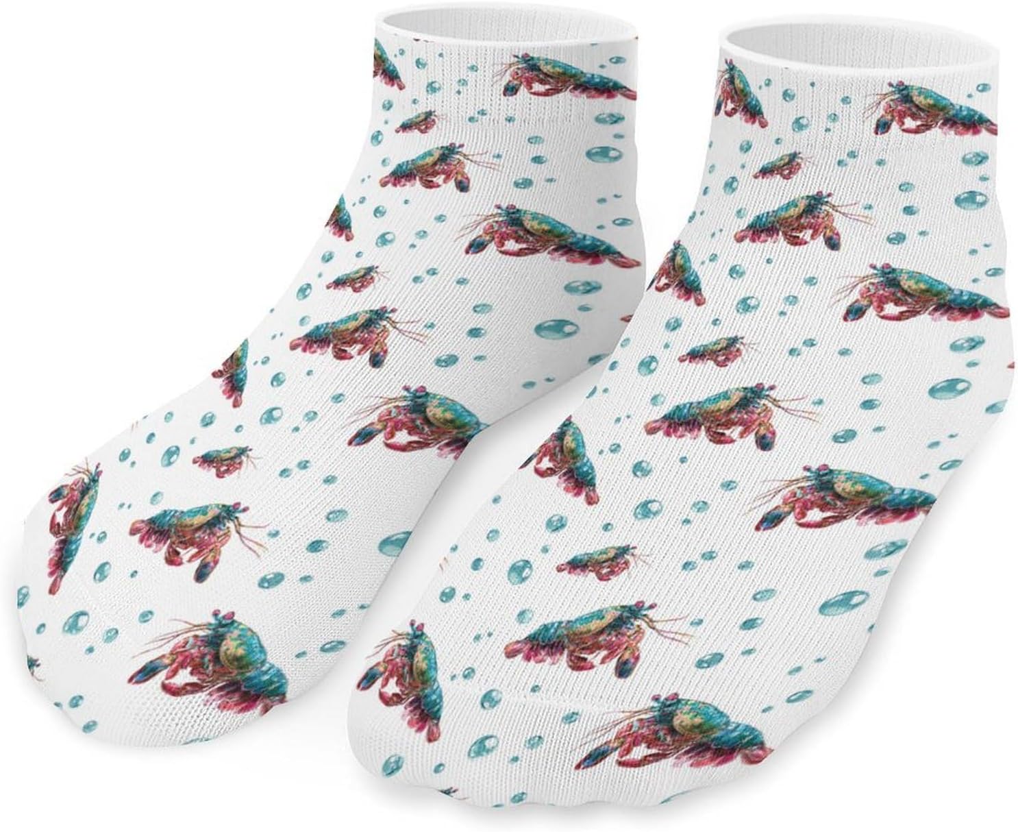 Mantis Shrimp Socks for Men Women 5 Pairs Ankle Socks