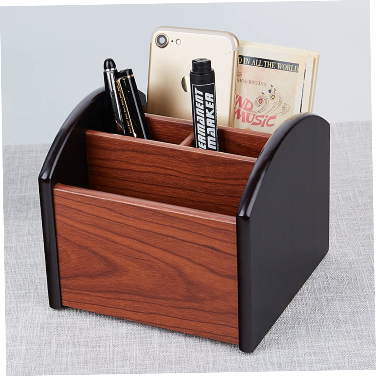 SHINEOFI Organizer da Scrivania Porta Penne in Legno Multifunzionale Design a Scomparti e Contenitore per Ufficio, per Uso Desktop in Ufficio