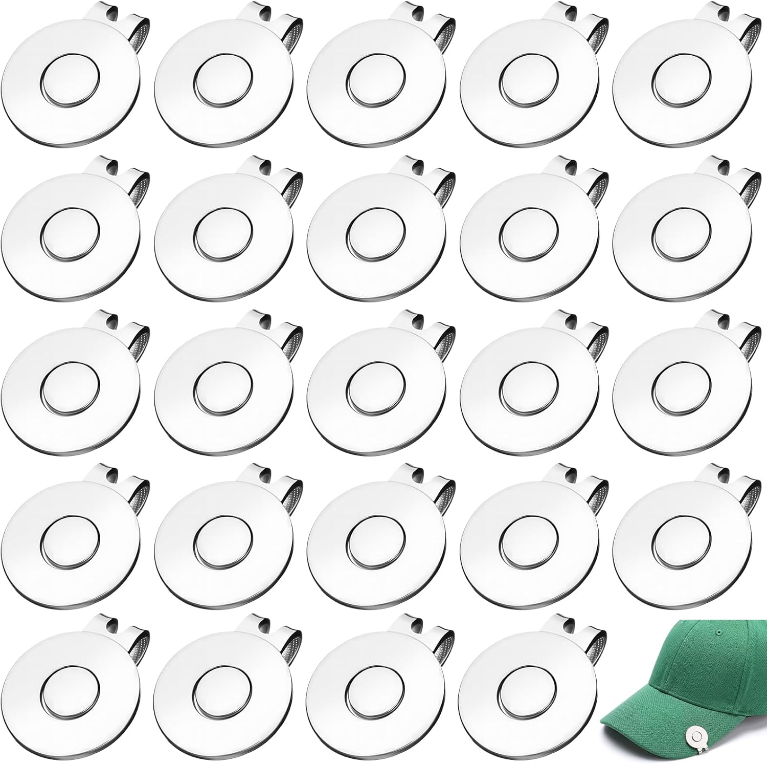24 Pcs Golf Hat Clips Magnetic Golf Ball Marker Holders for Hats Caps Pants Gloves Bags Visors Belts