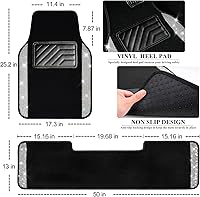 Vista 4 de CAR PASS - Tapetes para automóvil con diamantes de imitación y almohadilla para el talón, antideslizantes, de cloruro de polivinilo, impermeables