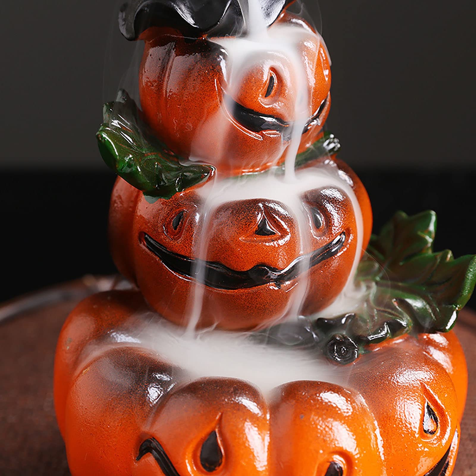 Bruciatore di incenso a cascata a di zucca, bruciatore di incenso a flusso inverso, a flusso inverso, per Halloween, aromaterapia, decorazione unica a di zucca di Halloween, design a