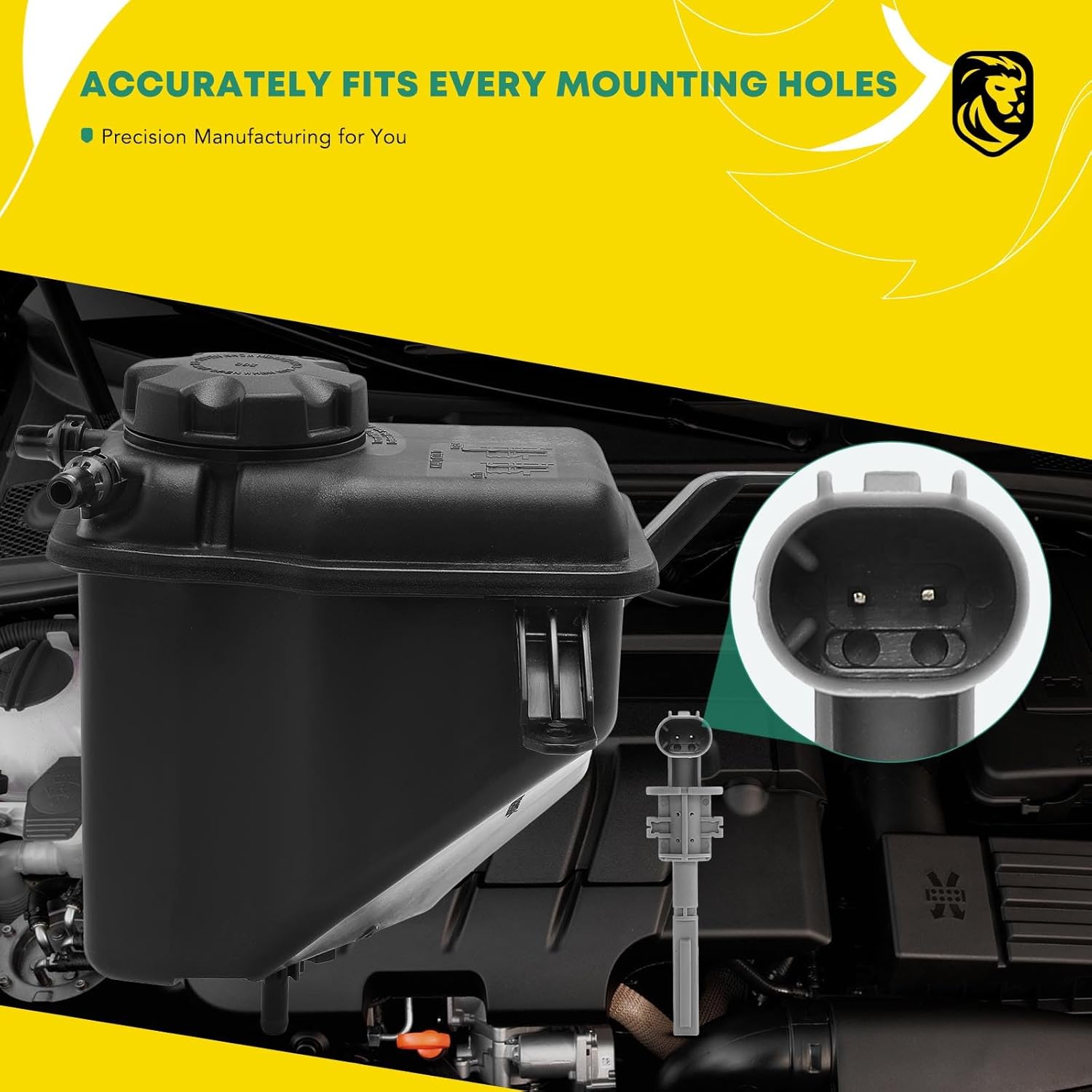 YHTAUTO Engine Coolant Recovery Overflow Reservoir Expansion Tank W/Pressurized Cap & Sensor For BMW E60 E61 525i 525xi 528i 528xi 530i 530xi 535i 535xi 545i 550i 645Ci 650i, Replace for# 17137542986